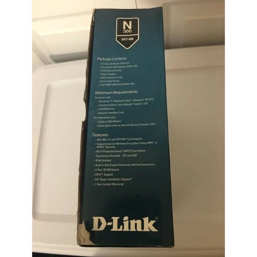 Wireless N 300 Router Bundle‎ D-Link DIR-615 USB Network Starter Kit - Picture 6 of 10